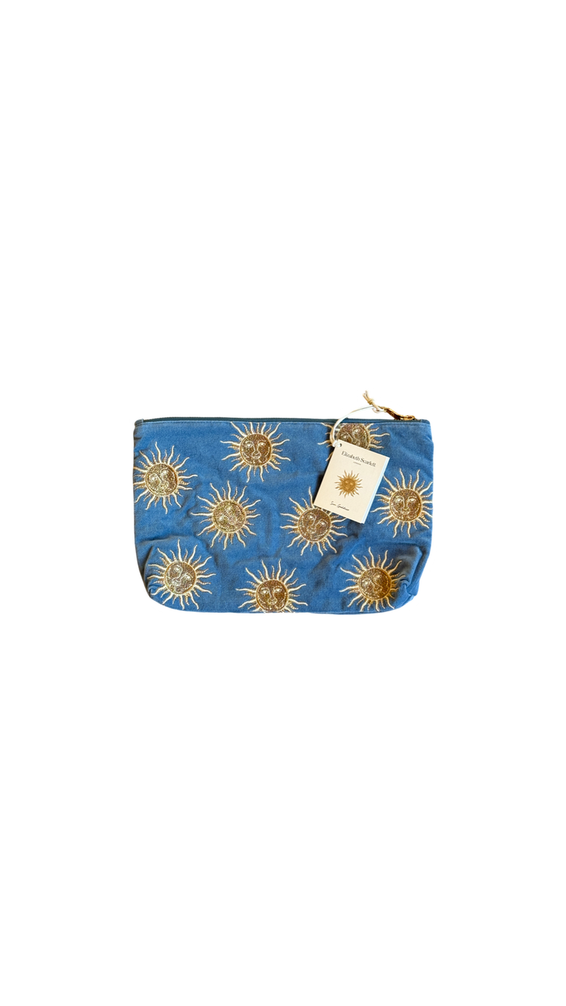 Elizabeth Scarlett London - Sun Goddess Everyday Pouch: Velvet / Blue