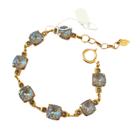 La Vie Allura Bracelet - Light Blue Crystal and Aged Brass