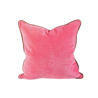 Furbish Large Velvet Pillow - light pink + rust - with insert