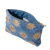 Elizabeth Scarlett London - Sun Goddess Everyday Pouch: Velvet / Blue