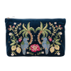 Elizabeth Scarlett London - Jungle Paradise Parrot Everyday Pouch: Ink Blue / Velvet