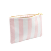 Pink Stripe Terry Flat Pouch - Large