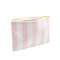 Pink Stripe Terry Flat Pouch - Large