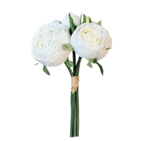 Real Touch Rose Garden 9 Inch Bouquet - White - 6 Blooms