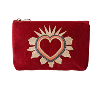 Elizabeth Scarlett London - Sacred Heart Mini Pouch: Rouge / Velvet