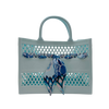 The Soleil Cutout Jelly Tote w/ Scarf: Light Blue