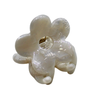 Tiny Flower Cellulose Acetate Hair Claw Clips: White Multi