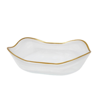 White Alabaster Dish with Gold Rim