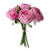 Real Touch Rose Garden 9 Inch Bouquet - Pink 6 Blooms