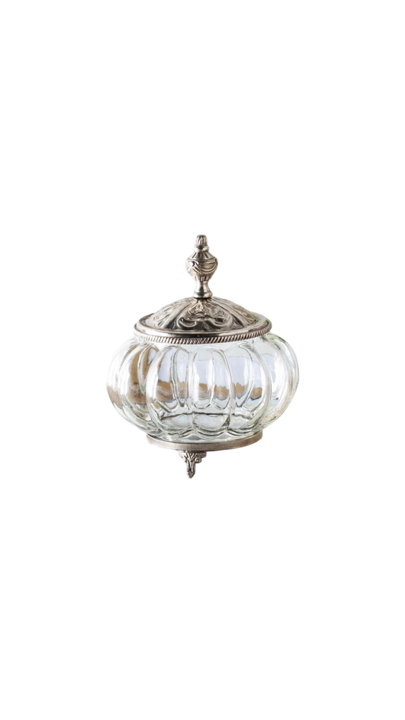 Filigree Glass Vanity Jar