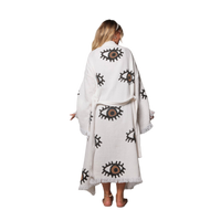 Brown Evil Eye Long Kaftan Kimono