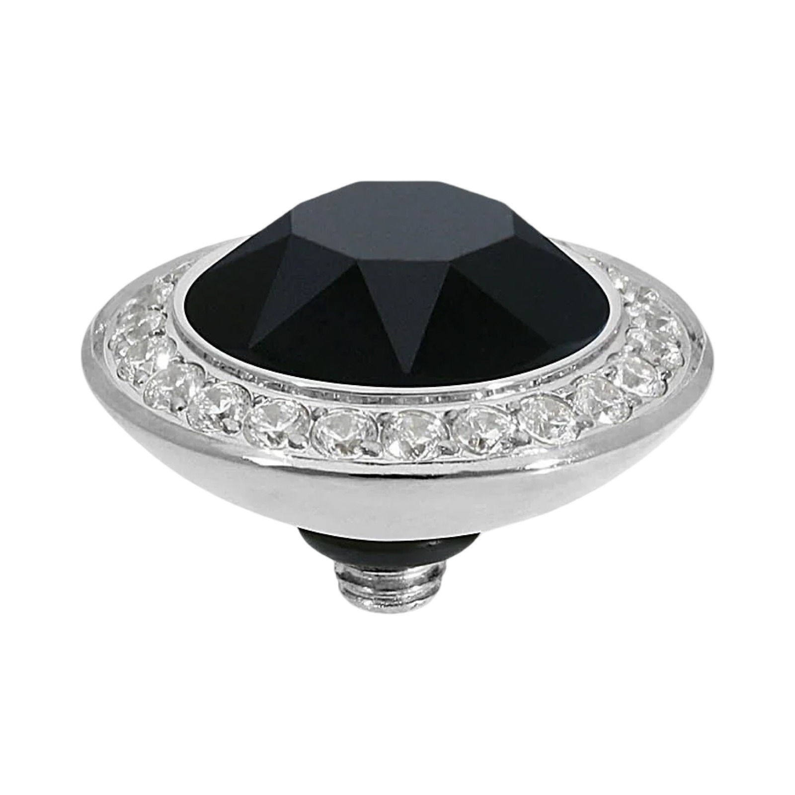 QUDO Tondo Deluxe Top 0.51" Silver | Neutral Crystal Collection