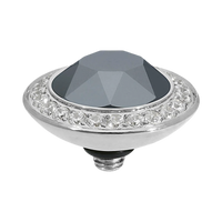 QUDO Tondo Deluxe Top 0.51" Silver | Neutral Crystal Collection