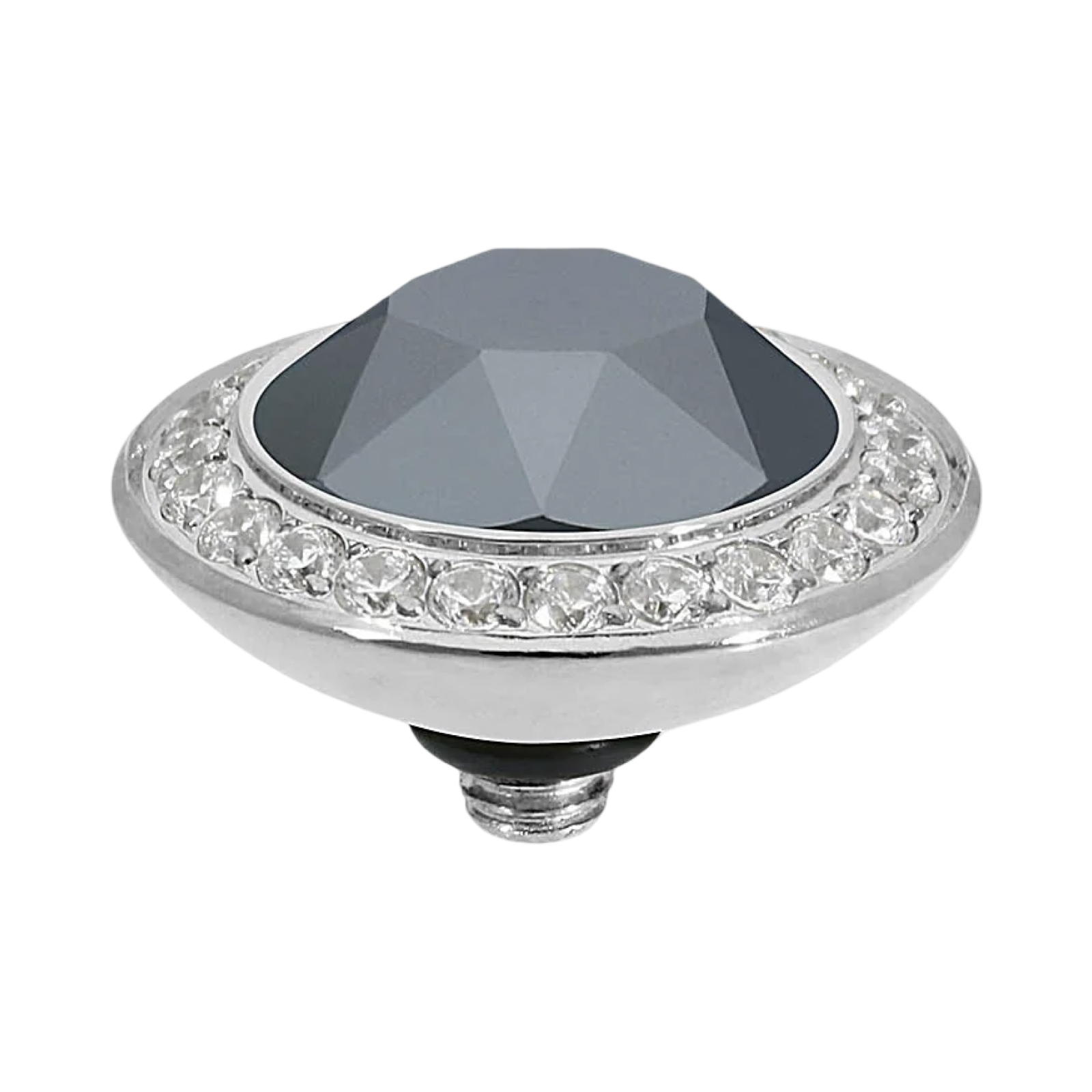 QUDO Tondo Deluxe Top 0.51" Silver | Neutral Crystal Collection