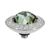 QUDO Tondo Deluxe Top 0.51" Silver | Neutral Crystal Collection