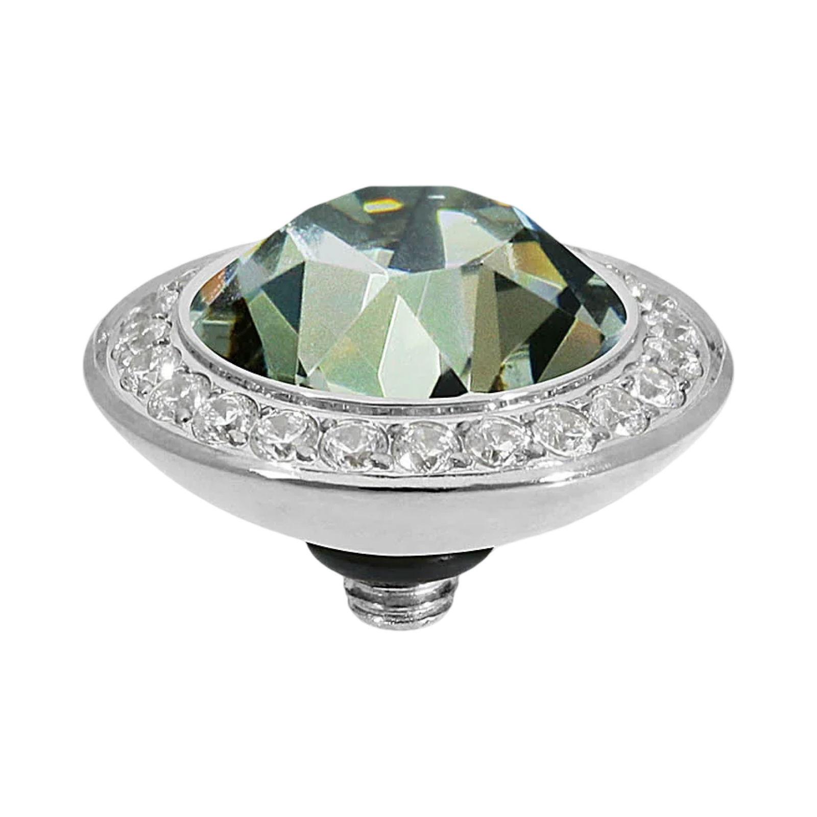 QUDO Tondo Deluxe Top 0.51" Silver | Neutral Crystal Collection