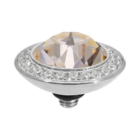 QUDO Tondo Deluxe Top 0.51" Silver | Neutral Crystal Collection