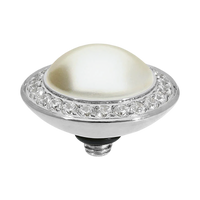 QUDO Tondo Deluxe Top 0.51" Silver | Neutral Crystal Collection