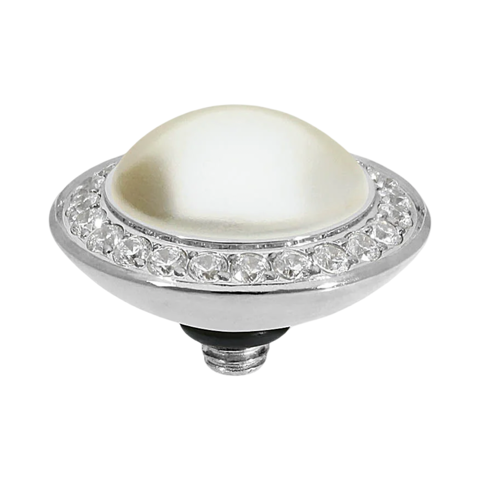 QUDO Tondo Deluxe Top 0.51" Silver | Neutral Crystal Collection