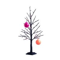 Small Halloween Tree Pink & Orange Lights 36”