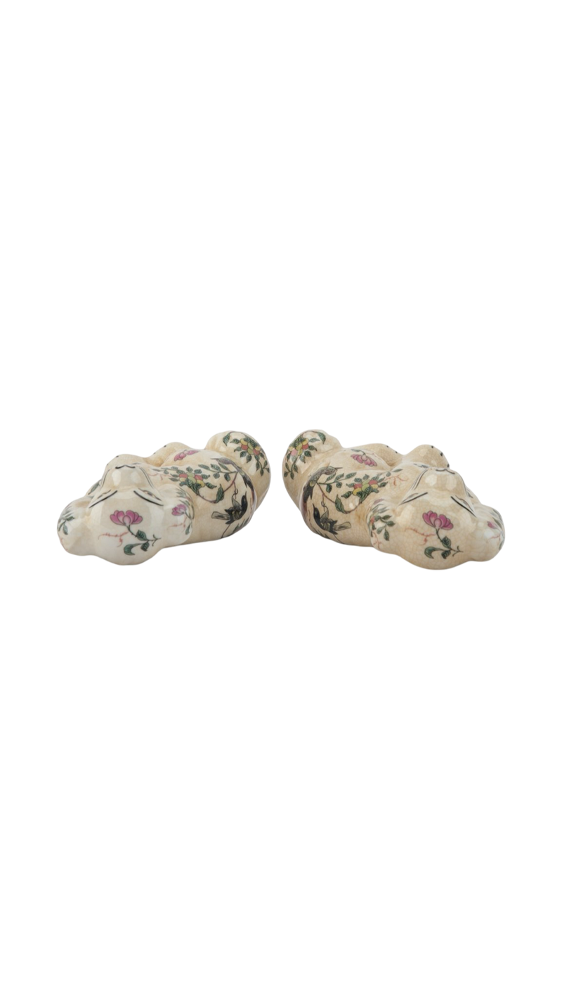 Staffordshire Small Dog Rose Medallion - Pair