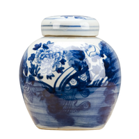 Blue and White Bulb Jar - Flower