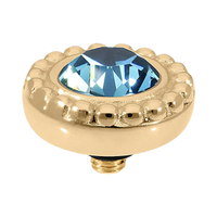 QUDO Ghiare Gold Topper 0.4" I Blue Crystal Collection