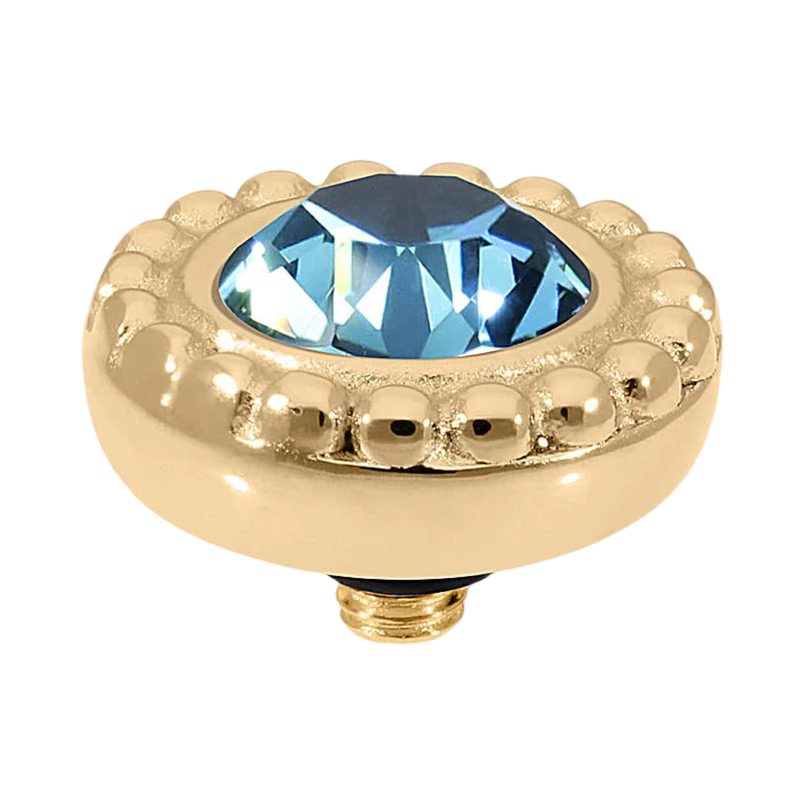 QUDO Ghiare Gold Topper 0.4" I Blue Crystal Collection