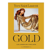 Yves Saint Laurent book, coffee table book, fashion coffee table book, gold fashion book, Yves Saint Laurent jewelry, couture history, fashion design book

