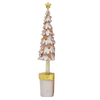 Decorative Christmas tree with gold accents on a white background
