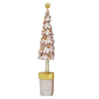 Decorative Christmas tree with gold accents on a white background