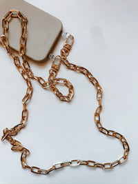 Gold Paperclip Crossbody Cell Phone Chain