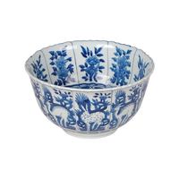 Blue and White Porcelain Bowl - Forest Creatures