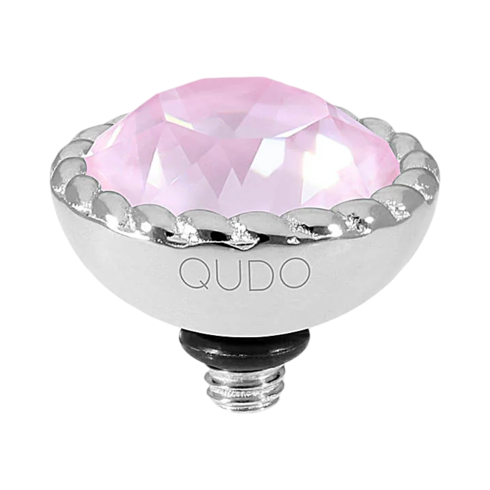 QUDO Bocconi Top Silver | Pink Crystals Collection