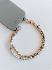 Dusk Minimal Chain and Pearl Cell Phone Wristlet