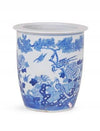 Blue and White 9.5 Bird and Flower Pot