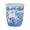 Blue and White 9.5 Bird and Flower Pot