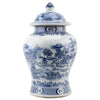 Blue and White Lidded Warrior Jar