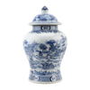 Blue and White Lidded Warrior Jar