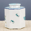 Hexagonal Handpainted Lidded Jar