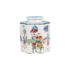 Hexagonal Handpainted Lidded Jar