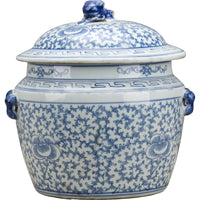 Blue and White Lidded Classic Jar