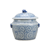 Blue and White Lidded Classic Jar