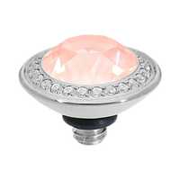 QUDO Tondo Deluxe Top 0.51" Silver | Pink Crystal Collection