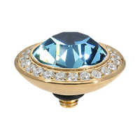 QUDO Tondo Deluxe Gold Large Topper 0.51" I Crystal Blue Collection
