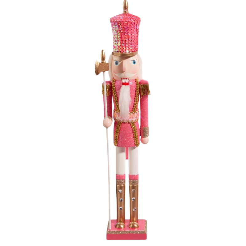18.5” Glittered Pink Nutcracker — Hot Pink or Light Pink (Sold Separately)