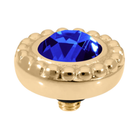 QUDO Ghiare Gold Topper 0.4" I Blue Crystal Collection