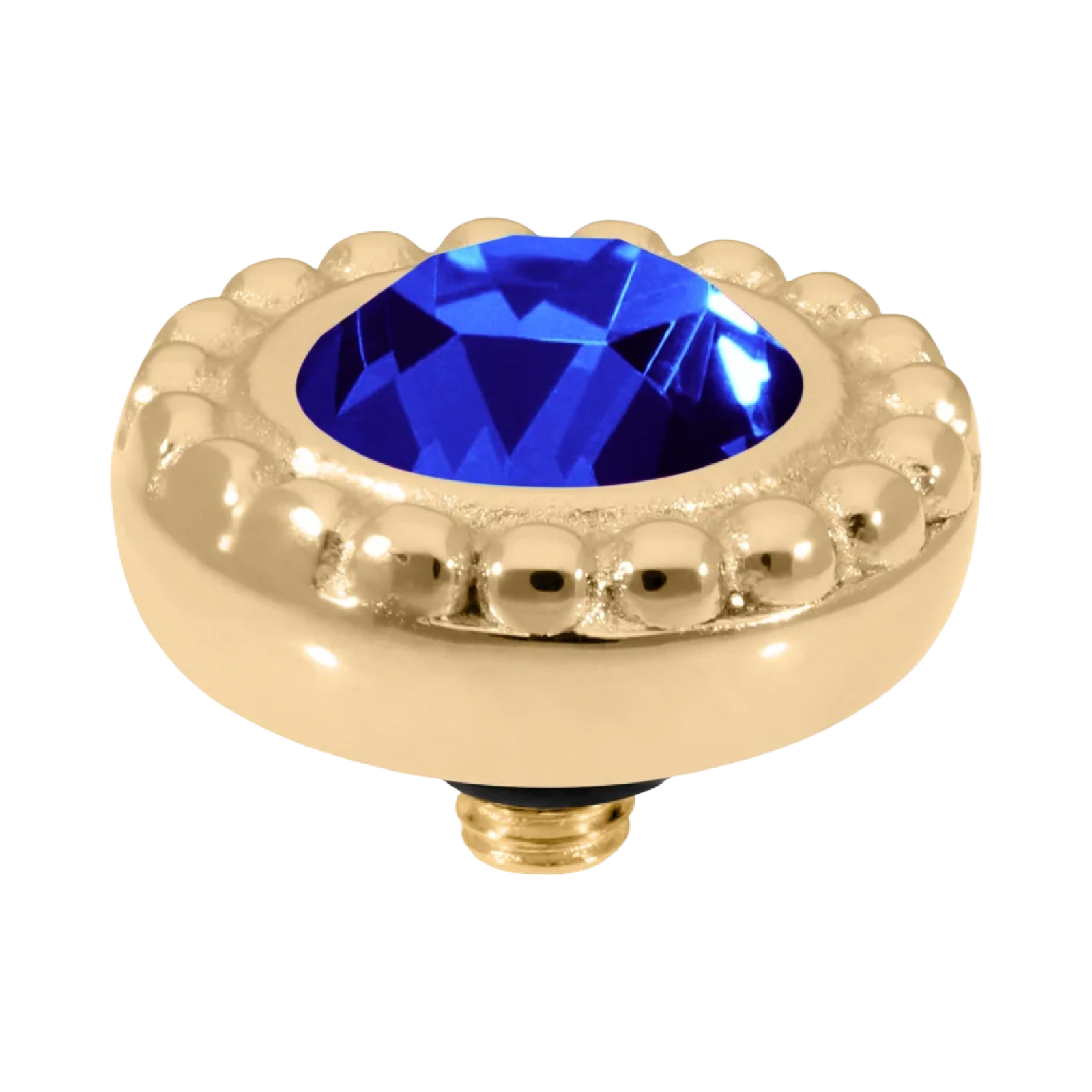 QUDO Ghiare Gold Topper 0.4" I Blue Crystal Collection