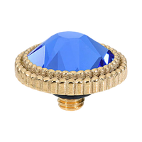 QUDO Fabero Flat Top Gold Topper I Blue Crystal Collection