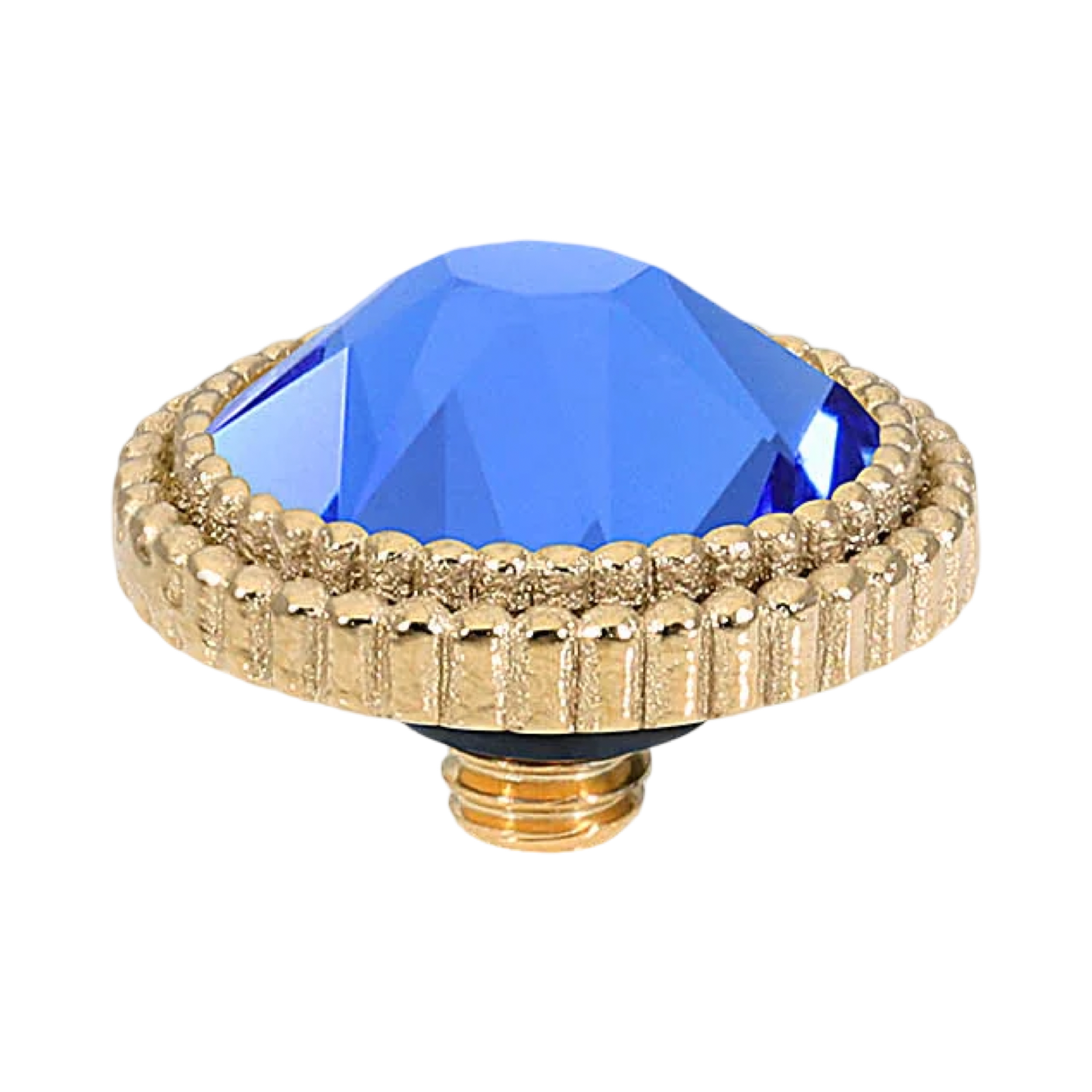 QUDO Fabero Flat Top Gold Topper I Blue Crystal Collection